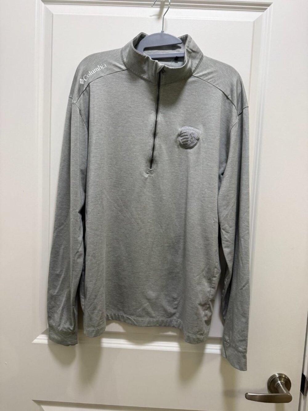 Columbia Golf Gray 1/4 Zip Long Sleeve Active Top Men's Sz L‎